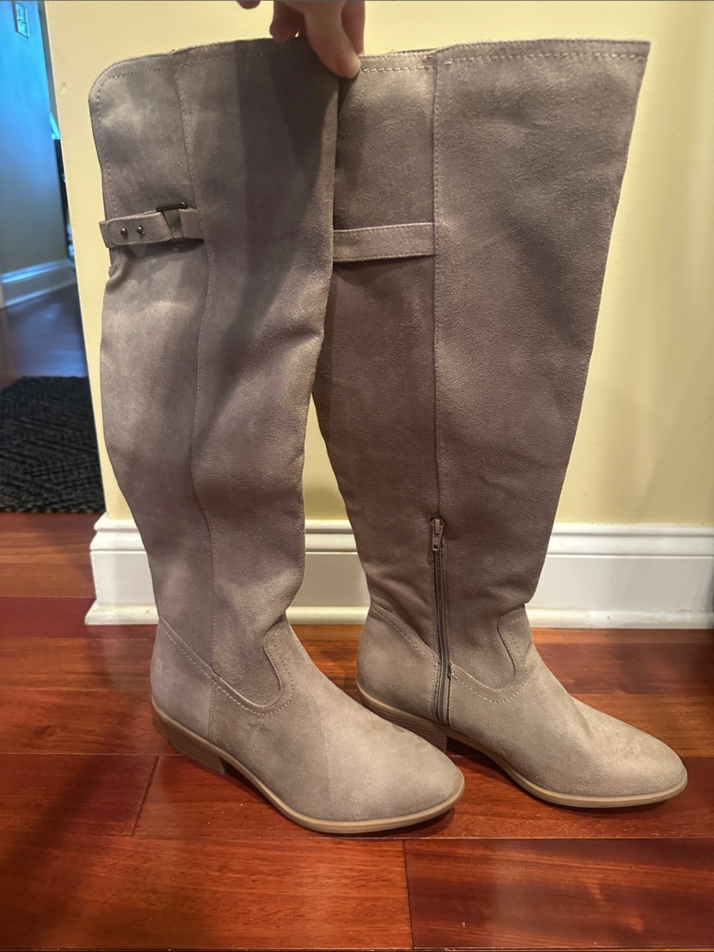 Maurices Taupe Over-the-Knee Suede Boots